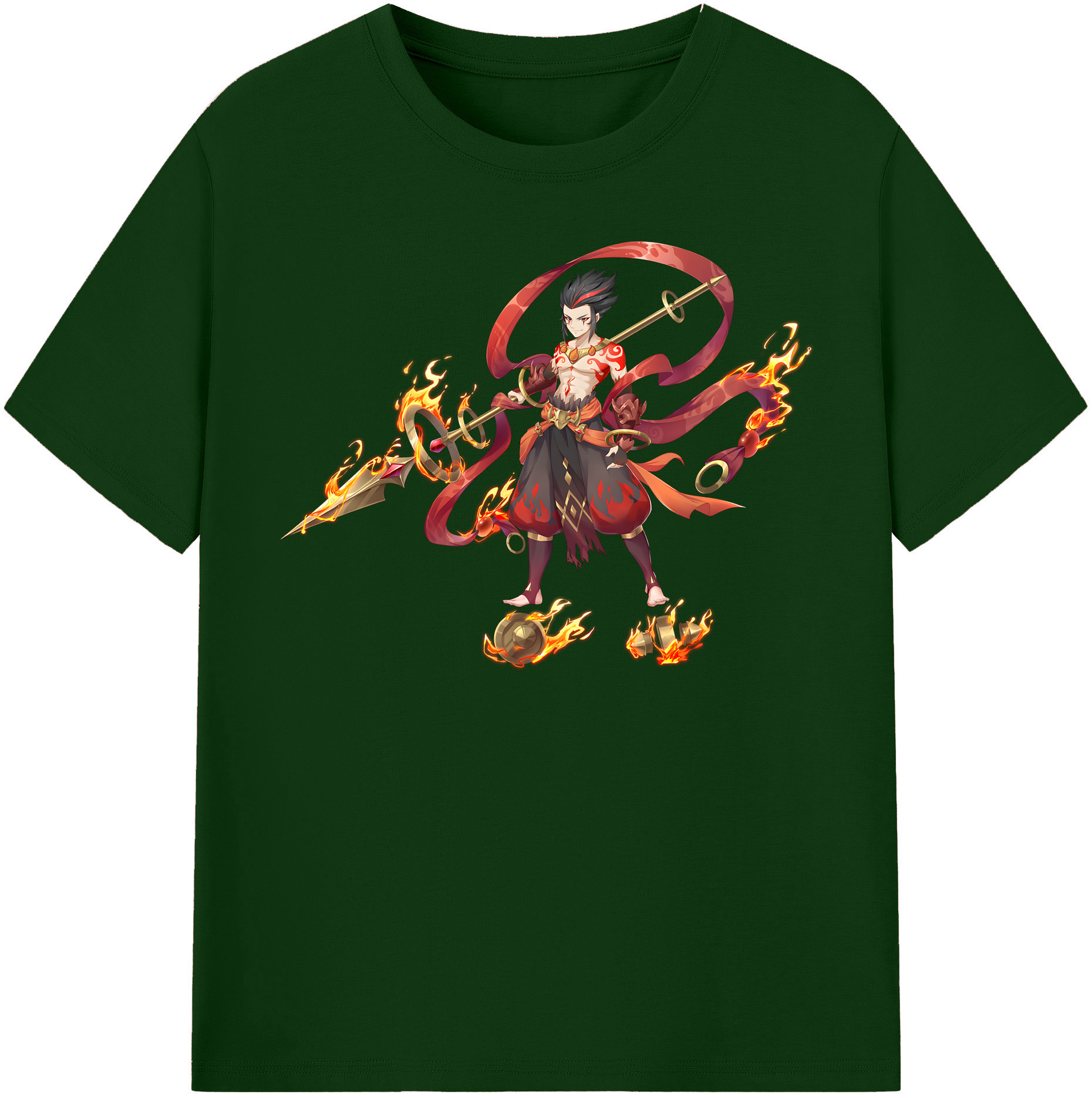 （画像用） Ne Zha 2 ナタ 魔童の大暴れ 綿100％半袖Tシャツ（フロントプリント）